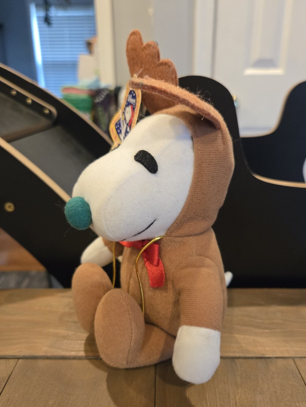 Jingle Bell Snoopy Dog Plush In Deer Costume New Charlie Brown Peanuts